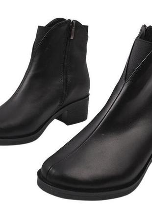 Ботинки  женские из натуральной кожи, на низком каблуке, черные, savio, 405 фото