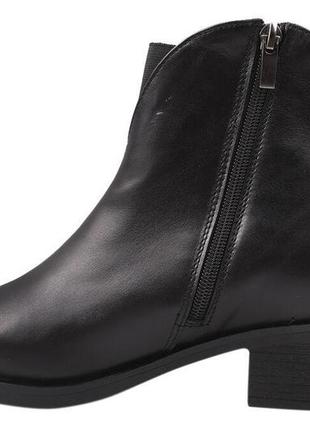 Ботинки  женские из натуральной кожи, на низком каблуке, черные, savio, 402 фото