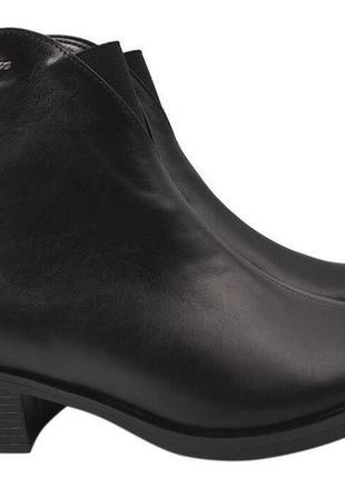 Ботинки  женские из натуральной кожи, на низком каблуке, черные, savio, 40