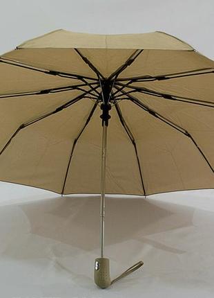 Зонт полуавтомат волшебная проявка, антиветер 9спиц песочный.4 фото