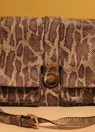Трендовая сумка нат.кожа под рептилию (питон)
