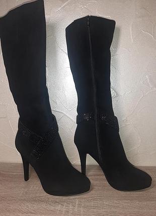 Чоботи осінні, натуральна замша/ осенние сапоги, нутуральная замша