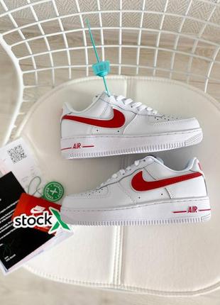 Кросівки nike air force 1 low white/red8 фото