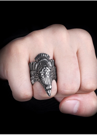 Кольцо птица байкерское кольцо в стиле панк рок готика размер 22.51 фото