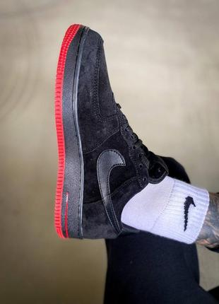 Кросівки nike air force 1 low black/red8 фото