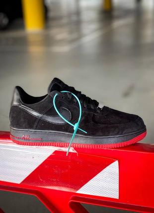 Кросівки nike air force 1 low black/red9 фото