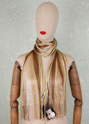 Blumarine шарф хустка сіточка сітчастий вязаний блумарін блумарин новий платок бахрома1 фото