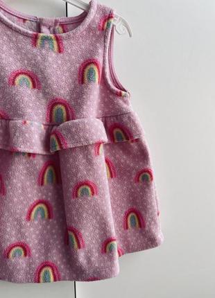 Тепле флісове платтячко 6-9 carter’s , сукня, картерс плаття, сарафан, сарафанчик, 9-12, 74, 80