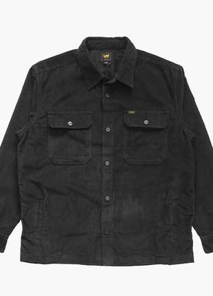 Куртка lee european collection double pocket corduroy button down overshirt in black