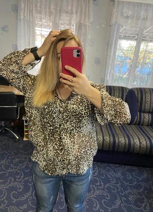 Блуза з леопардовим принтом2 фото