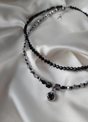 Чокер на шию з бісеру бусин кришталю