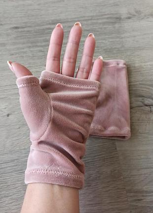 Теплые митенки, рукавицы, перчатки без пальцев