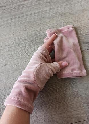 Теплые митенки, рукавицы, перчатки без пальцев