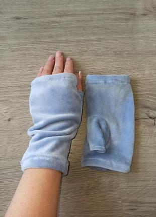 Теплые митенки, рукавицы, перчатки без пальцев