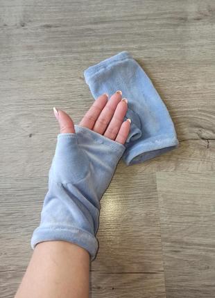 Теплые митенки, рукавицы, перчатки без пальцев