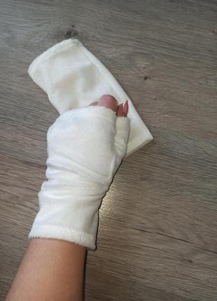 Теплые митенки, рукавицы, перчатки без пальцев