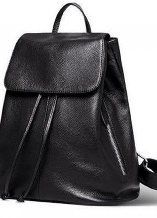 Рюкзак женский кожаный стильный черный кожа натуральная2 фото
