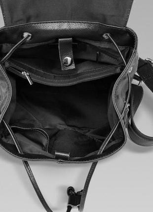 Рюкзак женский кожаный стильный черный кожа натуральная5 фото