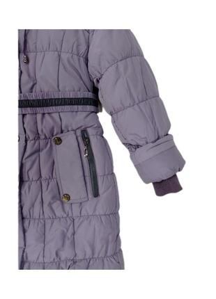 Стильне зимове пальто для дівчинки в бузковому кольорі арт.00362 фото