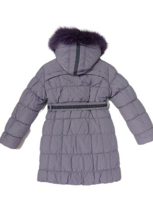 Стильне зимове пальто для дівчинки в бузковому кольорі арт.00364 фото