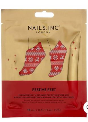 Увлажняющая маска для сухой кожи ног nails inc festive feet1 фото