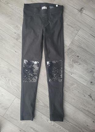 Плотные лосины с пайетками h&m 8-9лет