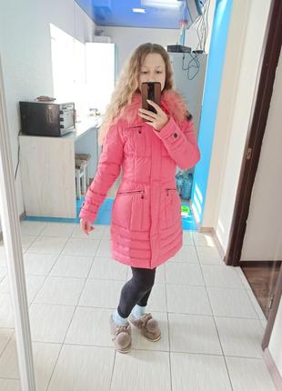 Пуховик, зимове пальто, рожеве пальто, зимова куртка2 фото