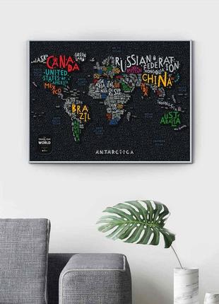 Скретч карта мира travel map letters world (английский язык)7 фото