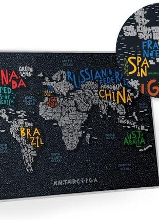 Скретч карта мира travel map letters world (английский язык)