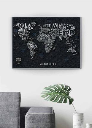 Скретч карта мира travel map letters world (английский язык)5 фото
