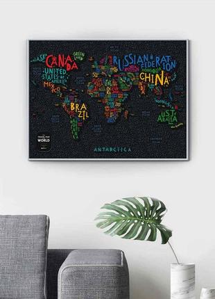 Скретч карта мира travel map letters world (английский язык)6 фото