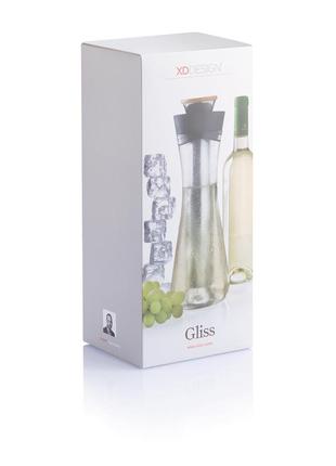 Графин для вина білого xd design gliss з контейнером для льоду 750 мл (p264.021)5 фото