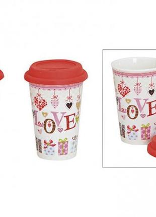 Термокружка "mug to go love" червона, біла