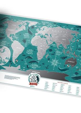 Скретч карта мира travel map marine world1 фото