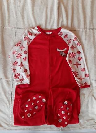 Красная новогодняя пижама secret кигуруми с сапожками раз.l-xl
