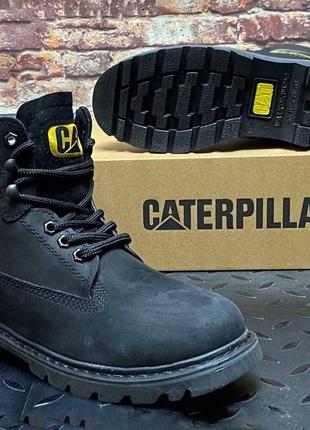Женские высокие кожаные ботинки с мехом caterpillar