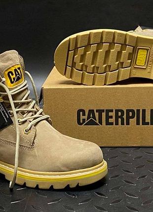 Женские высокие кожаные ботинки с мехом caterpillar