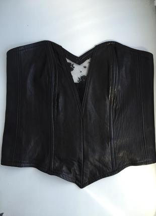 Шкіряний корсет р. 38 кожаный винтажный корсет, натуральная кожа2 фото