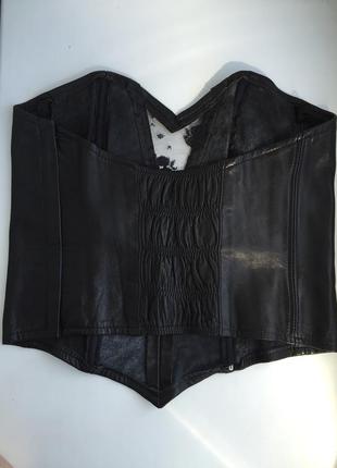 Шкіряний корсет р. 38 кожаный винтажный корсет, натуральная кожа3 фото