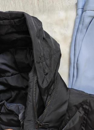 Черный зимний пуховик для беременных пальто куртка вставкой для живота батал большого размера8 фото