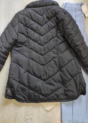 Черный зимний пуховик для беременных пальто куртка вставкой для живота батал большого размера9 фото