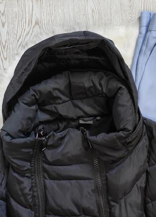 Черный зимний пуховик для беременных пальто куртка вставкой для живота батал большого размера6 фото
