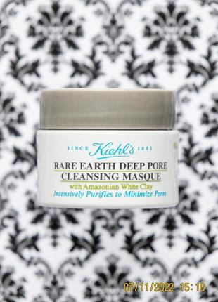 Очищающая балансирующая маска kiehl's с глиной  kiehls rare earth deep pore cleansing masque1 фото