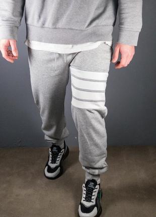Мужские спортивные штаны four stripes gray
