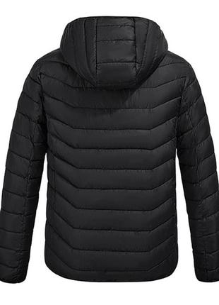 Куртка с подогревом от повербанка usb lesko m09-4 m black зимняя с капюшоном 4 зоны подогрева для рыбалки2 фото