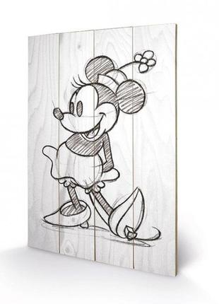 Постер дерев'яний "minnie mouse" 40 х 59 см