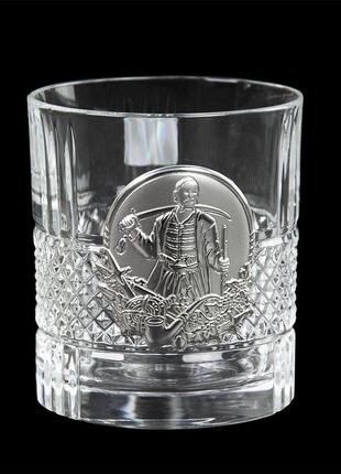 Сет кришталевих стаканів boss crystal «козаки brillante», 6 келихів, срібло3 фото