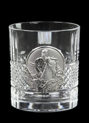 Сет кришталевих стаканів boss crystal «козаки brillante», 6 келихів, срібло4 фото