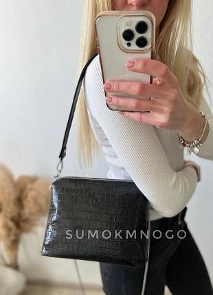 Сумка жіноча натуральна шкіра з тисненням кайман у будь-якому кольорі