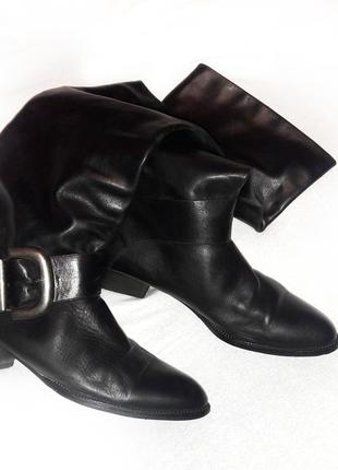 Шкіряні чорні італійські чоботи1 фото